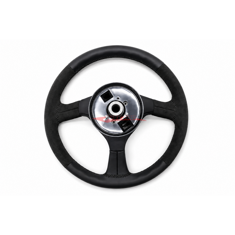 Mines Leather Steering Wheel (Black Stitching) Fits Nissan R32 GTR
