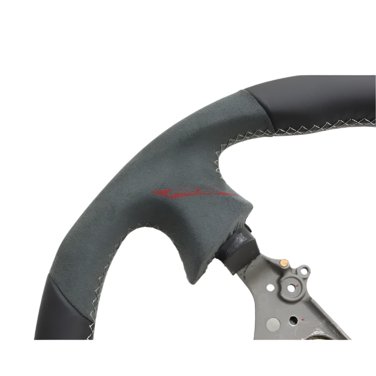 Mines Leather Steering Wheel (D Type Grey Stitching) Fits Nissan R34 Skyline GTR, S15 Silvia & 200SX