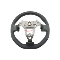 Mines Leather Steering Wheel (D Type Grey Stitching) Fits Nissan R34 Skyline GTR, S15 Silvia & 200SX