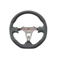 Mines Leather Steering Wheel (D Type Grey Stitching) Fits Nissan R34 Skyline GTR, S15 Silvia & 200SX