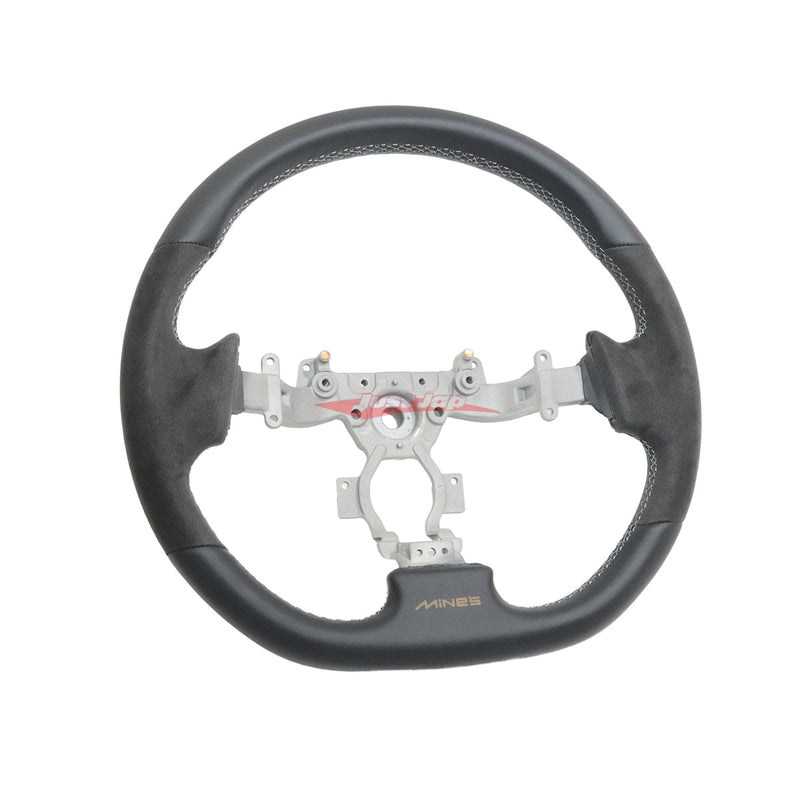 Mines Leather Steering Wheel (D Type Grey Stitching) fits Nissan R35 GTR 07-16