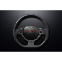 Mines Leather Steering Wheel (D Type Grey Stitching) fits Nissan R35 GTR 07-16