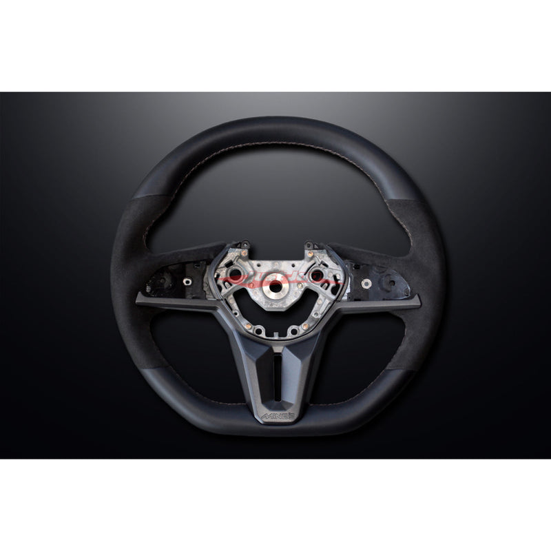 Mines Leather Steering Wheel (D Type Grey Stitching) Fits Nissan R35 GTR MY17+