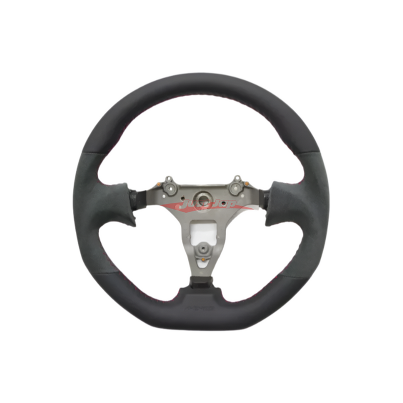 Mines Leather Steering Wheel (D Type Red Stitching) Fits Nissan R34 Skyline GTR, S15 Silvia & 200SX