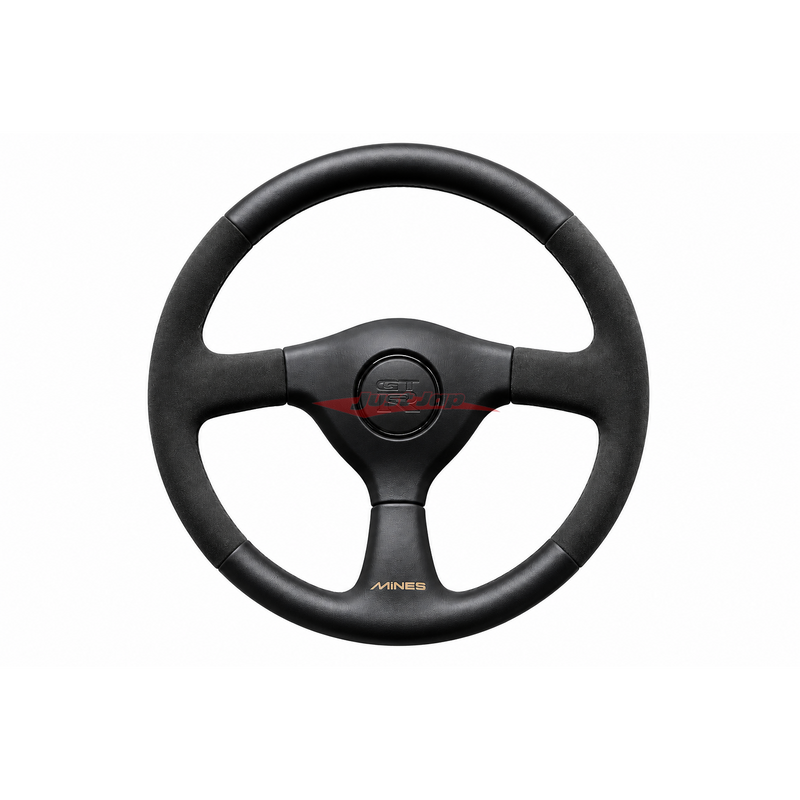 Mines Leather Steering Wheel (Grey Stitching) Fits Nissan R32 GTR