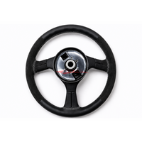 Mines Leather Steering Wheel (Grey Stitching) Fits Nissan R32 GTR