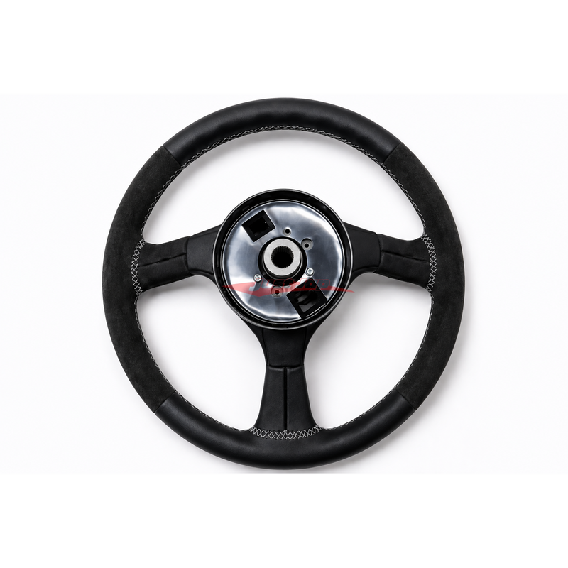 Mines Leather Steering Wheel (Grey Stitching) Fits Nissan R32 GTR