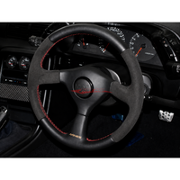 Mines Leather Steering Wheel (Red Stitching) Fits Nissan R32 GTR