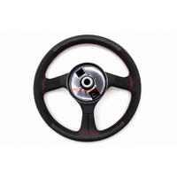 Mines Leather Steering Wheel (Red Stitching) Fits Nissan R32 GTR