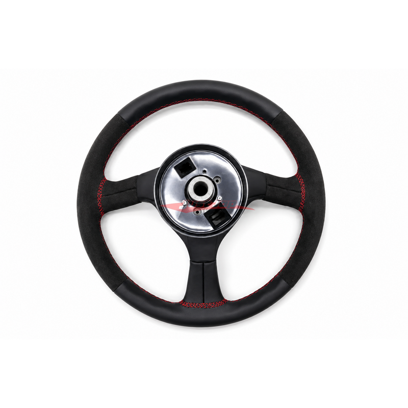 Mines Leather Steering Wheel (Red Stitching) Fits Nissan R32 GTR