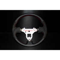 Mines Leather Steering Wheel (Version 2 Red Stitching) Fits Nissan R34 Skyline GTR, S15 Silvia & 200SX
