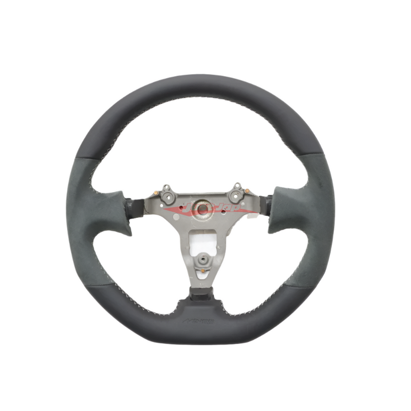 Mines Original Leather Steering Wheel (D Type Grey Stitching) Fits Nissan R34 Skyline GTR, S15 Silvia & 200SX