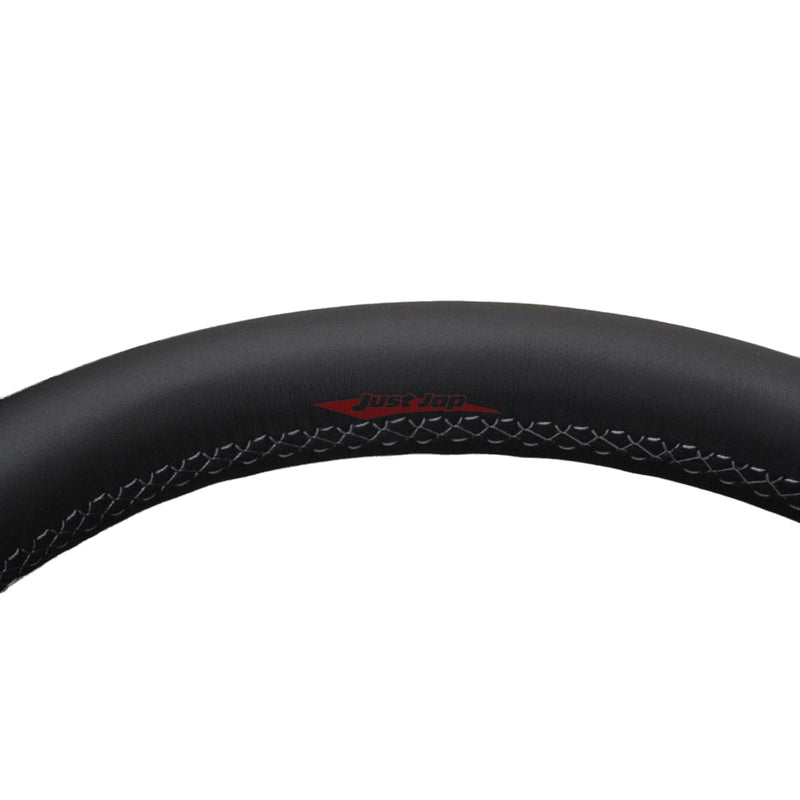 Mines Original Leather Steering Wheel (D Type Grey Stitching) fits Nissan R35 GTR 07-16