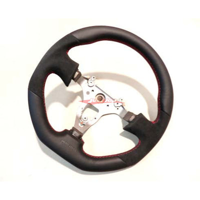 Mines Original Leather Steering Wheel (D Type Red Stitching) fits Nissan R34 GTR