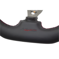 Mines Original Leather Steering Wheel (D Type Red Stitching) Fits Nissan R34 Skyline GTR, S15 Silvia & 200SX