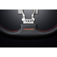 Mines Original Leather Steering Wheel (D Type Red Stitching) fits Nissan R35 GTR 07-16
