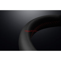 Mines Original Leather Steering Wheel (D Type Red Stitching) fits Nissan R35 GTR 07-16