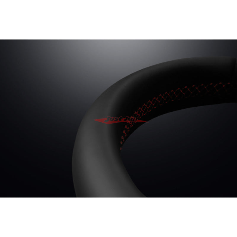 Mines Original Leather Steering Wheel (D Type Red Stitching) fits Nissan R35 GTR 07-16