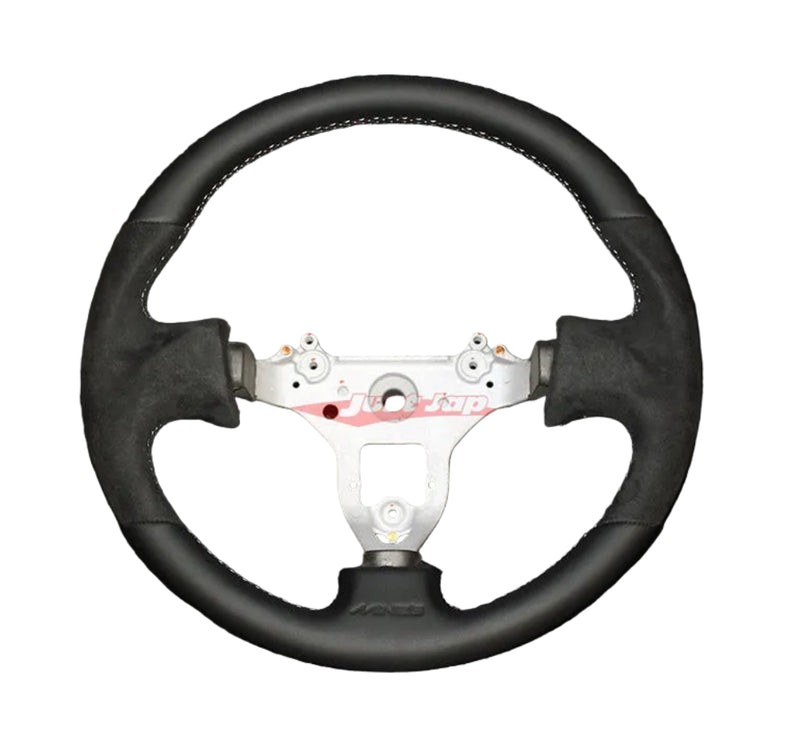 Mines Original Leather Steering Wheel (Version 2 Grey Stitching) Fits Nissan R34 Skyline GTR, S15 Silvia & 200SX