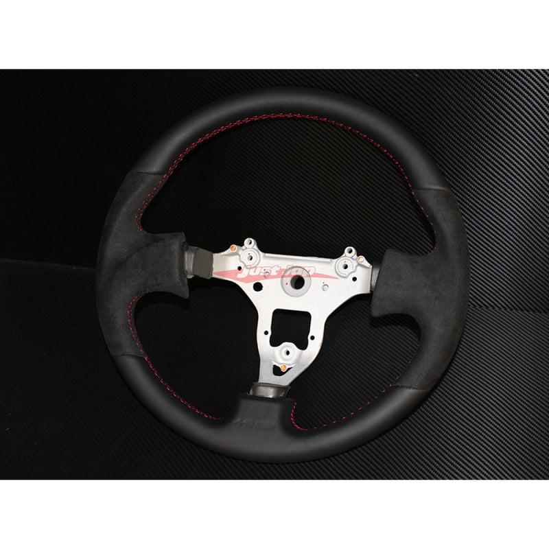 Mines Original Leather Steering Wheel (Version 2 Red Stitching) fits Nissan R34 GTR