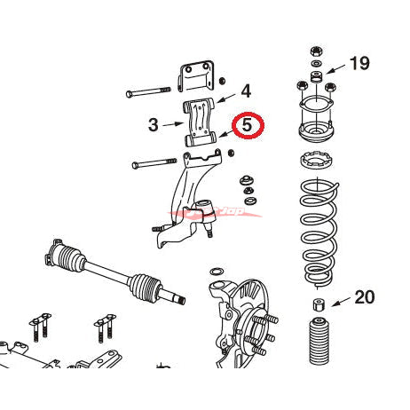 Nismo Front Upper Control Arm / Third Link Reinforced Bush (Outer) Fits Nissan R32 Skyline GTS/T, GTS-4, GTR & Z32 300ZX
