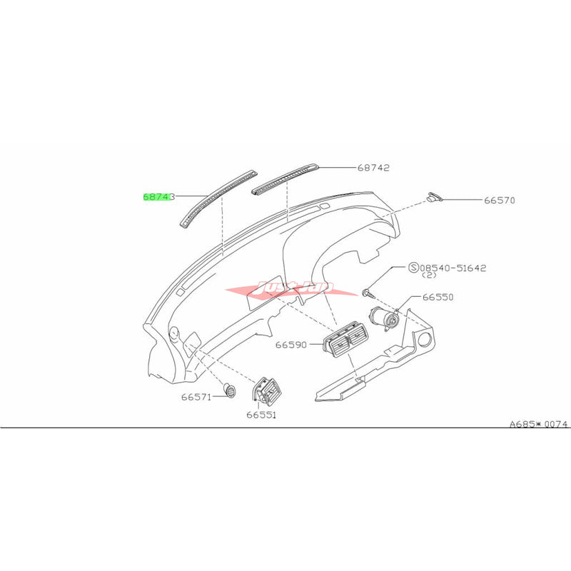 Nismo Heritage Dash Defroster Fin / Demister Vent Kit Fits Nissan R32 Skyline GTS/T & GTR