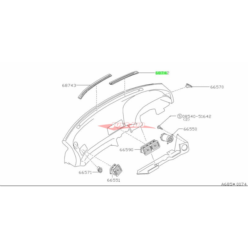 Nismo Heritage Dash Defroster Fin / Demister Vent Kit Fits Nissan R32 Skyline GTS/T & GTR