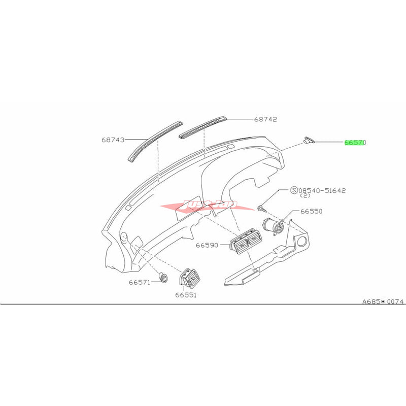 Nismo Heritage Dash Defroster Fin / Demister Vent Kit Fits Nissan R32 Skyline GTS/T & GTR