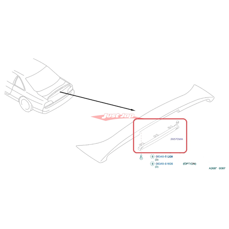 Nismo Heritage Rear Spoiler High Mount Brake Light Assembly (26590-24U00) Fits Nissan R33 Skyline GTR