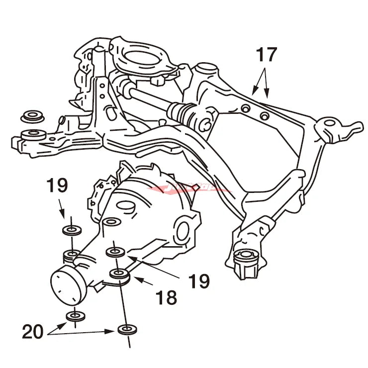 Nismo Reinforced Differential Mounting Bush Set Fits Nissan R200 (S14/S15/R33/R34/C34/Z32 & R32 4WD)