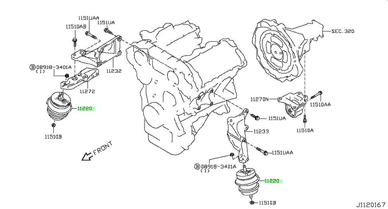 Genuine Nissan Engine Mount Fits Nissan R35 GTR (VR38DETT)