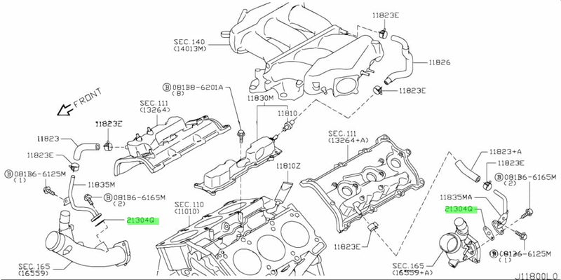 Genuine Nissan Intake Blow By Hose Gasket Fits Nissan R35 GT-R