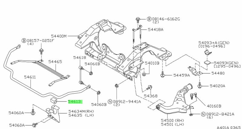 Genuine Nissan Front Sway Bar Bushing Fits Nissan C34/C35 Laurel, E50 Elgrand, S15 Silvia, 200SX, Y33 Cedric, Cima & Gloria