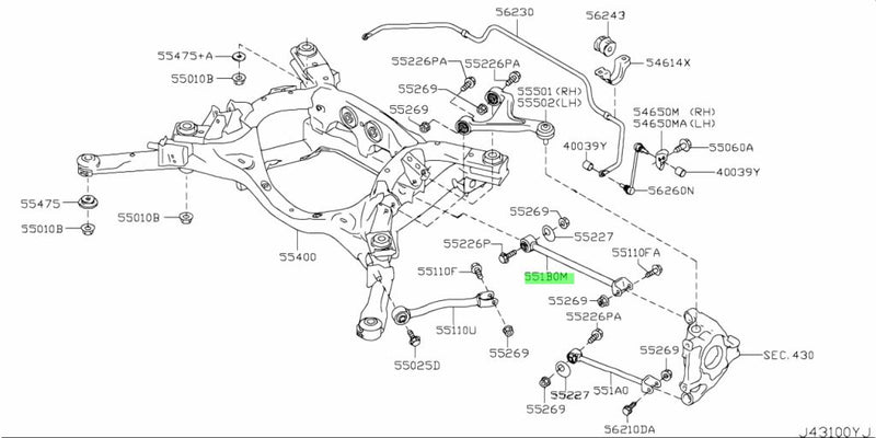 ZSS Rear Toe Control Arms (Hardened Rubber) Fits Nissan R35 GTR