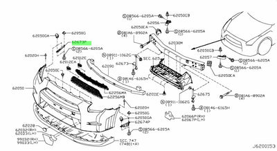 Genuine Nissan Front Bumper Side Indicator Support Bracket (RH) Fits Nissan R35 GTR EBA (07/2016-)