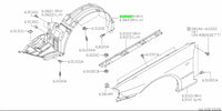 Genuine Nissan Front L/H Inner Guard Liner Rear Section Fits Nissan R34 Skyline GTR