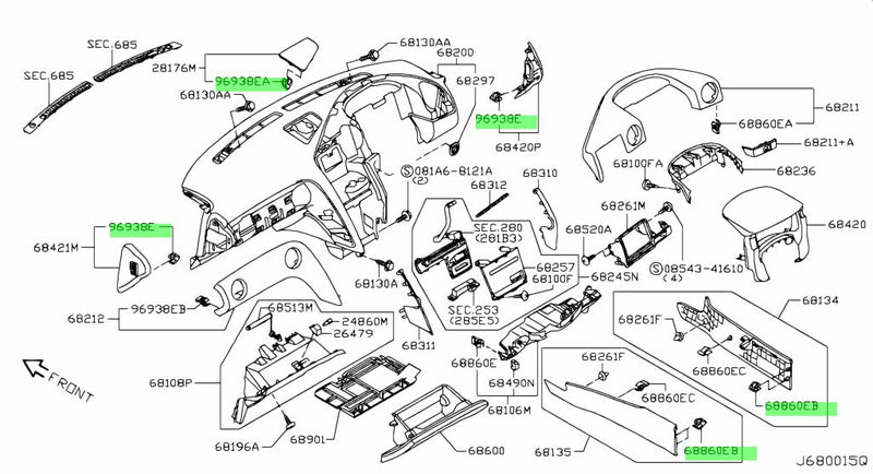 Genuine Nissan Replacement Trim Clip Fits Nissan R35 GT-R