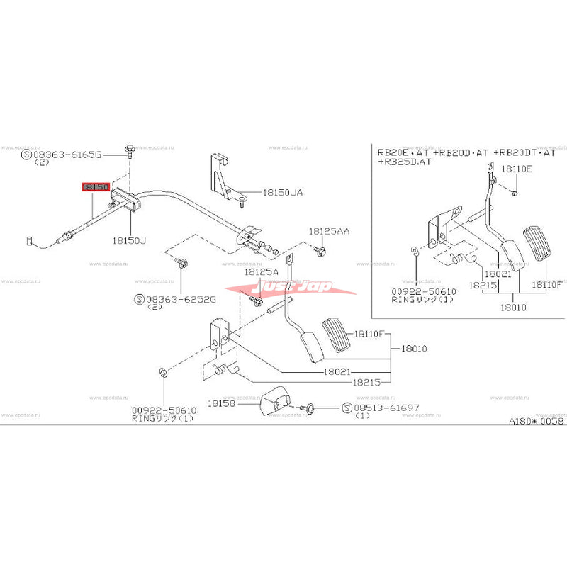Nissan Accelerator Throttle Cable (18201-05U00) Fits Nissan R32 Skyline GTR 1989-1994 RB26DETT
