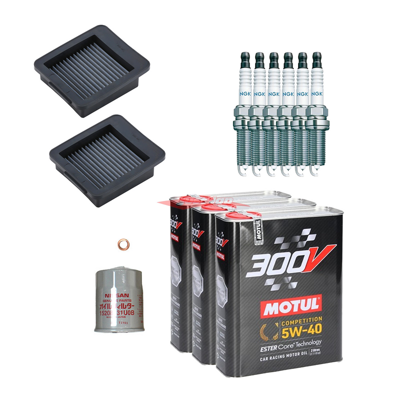 Nissan R35 GTR Complete Service Kit (Motul 300V, NGK, Nissan & BLITZ Filters)