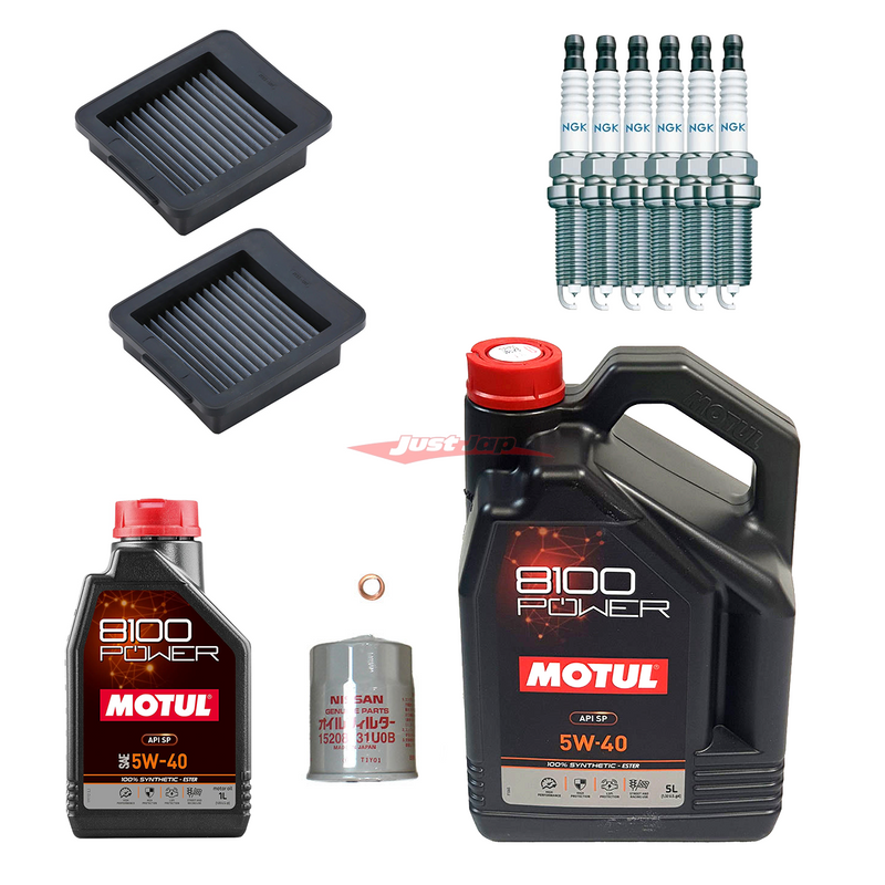 Nissan R35 GTR Complete Service Kit (Motul 8100, NGK, Nissan & BLITZ Filters)