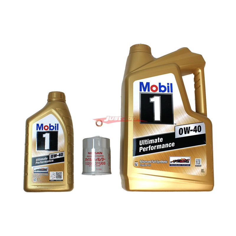 Nissan R35 GTR Engine Oil Service Kit - Mobil 1 0W-40 & Nissan Oil Filter