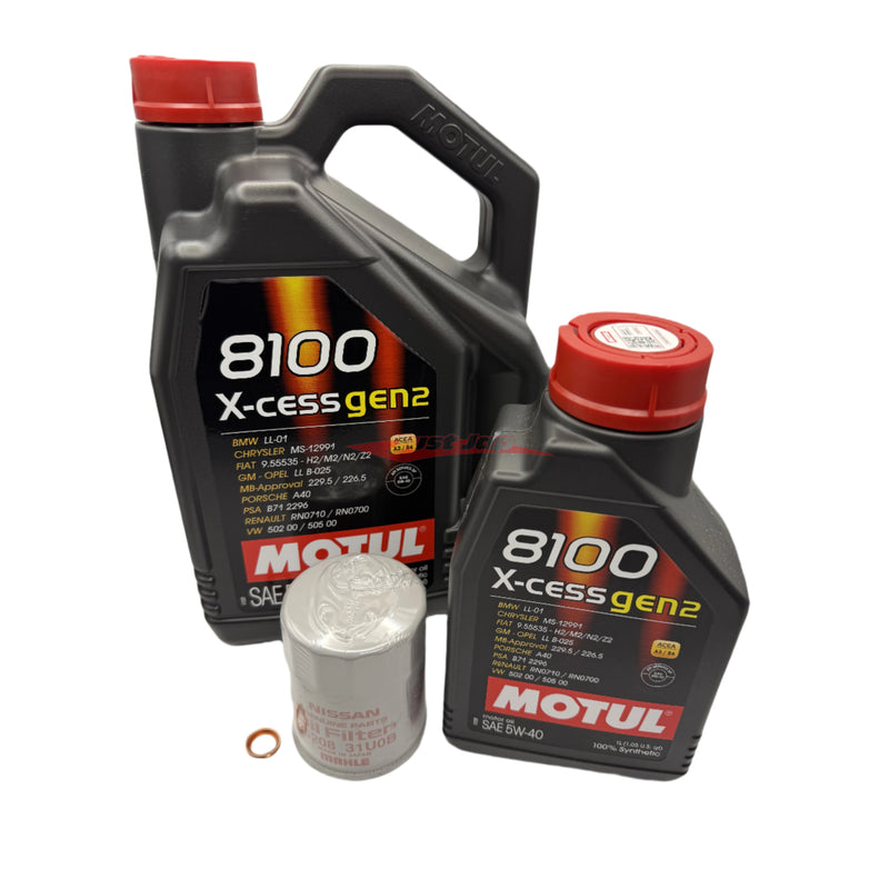 Nissan R35 GTR Engine Oil Service Kit - Motul 8100 X-cess 5W-40 & Nissan Oil Filter
