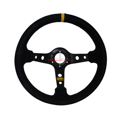 OMP Style 90mm Deep Dish Steering Wheel - 350mm (Suede - Black Stitching)