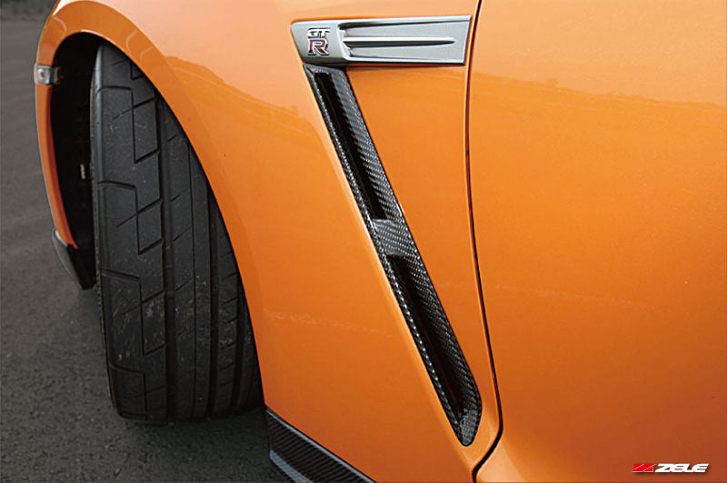 Zele Carbon Fiber Front Fender Vent Set Fits Nissan R35 GTR