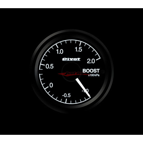 Pivot 52mm Boost Gauge With Sensor (White Lighting)