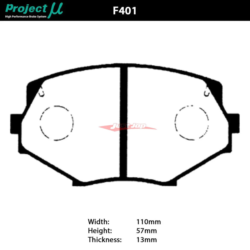 Project MU NS-EP Front Brake Pads fits Mazda MX-5 1.8L NA8C/NB8C