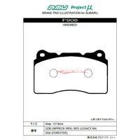 Project MU NS-EP Front Brake Pads Fits Mitsubishi Evo, Subaru WRX, BRZ, Toyota 86, Holden Commodore & Honda Civic Type R (Brembo)