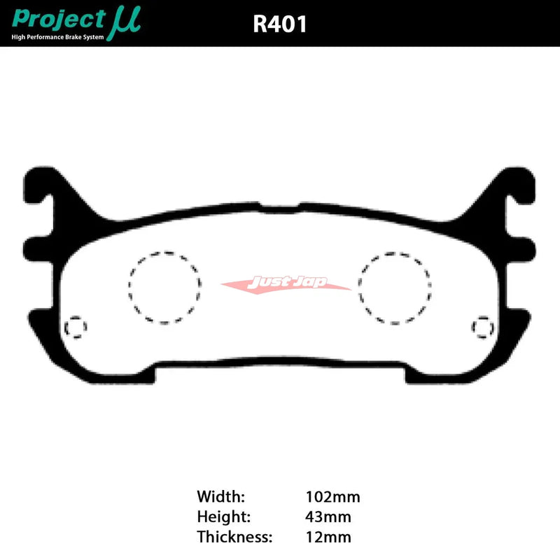 Project MU NS-EP Rear Brake Pad fits Mazda MX-5 1.8L NA8C/NB8C