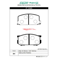 Project MU NS Front Brake Pads Fits Toyota Corolla Sprinter AE86