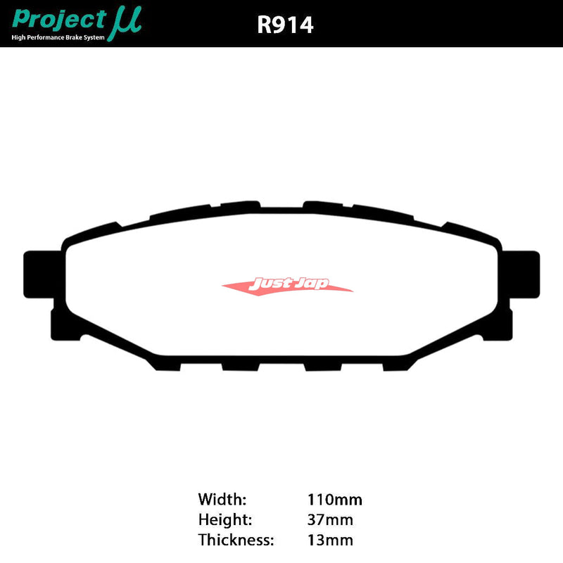 Project MU NS Rear Brake Pads Subaru WRX GE/GH/GR/GV & Toyota ZN6 GT86 & BRZ